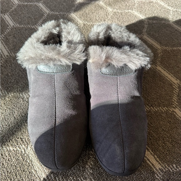 Overland Gray Women's Fur-Lined Slippers | Rubber Sole For Outdoors - Picture 4 of 8